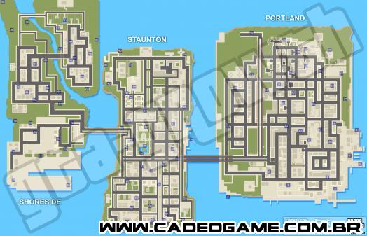 Mapa dos pacotes escondidos em GTA 5